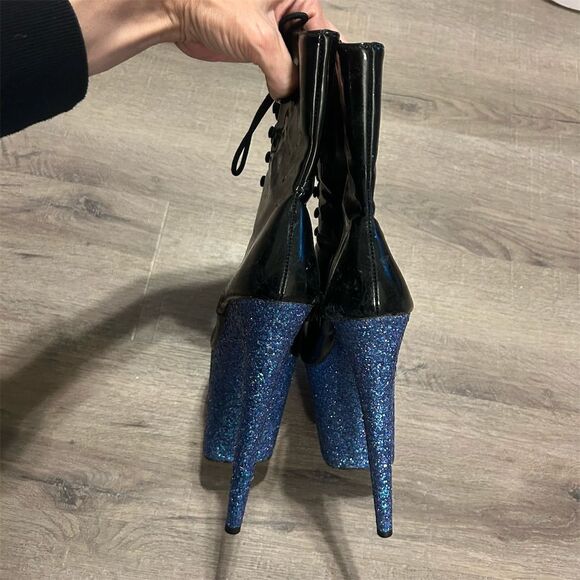 Pleasers Famingo Lace-Up Ankle Boots Multicolor Stiletto Heel Platforms - Picture 6 of 10